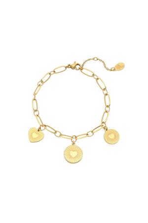Bracciale bloccato nell'amore Gold Stainless Steel h5 